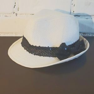 Straw and sequin stylish fedora